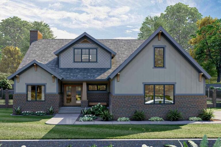 2-Story 3-Bedroom Craftsman Home with Bonus Room (Floor Plan)