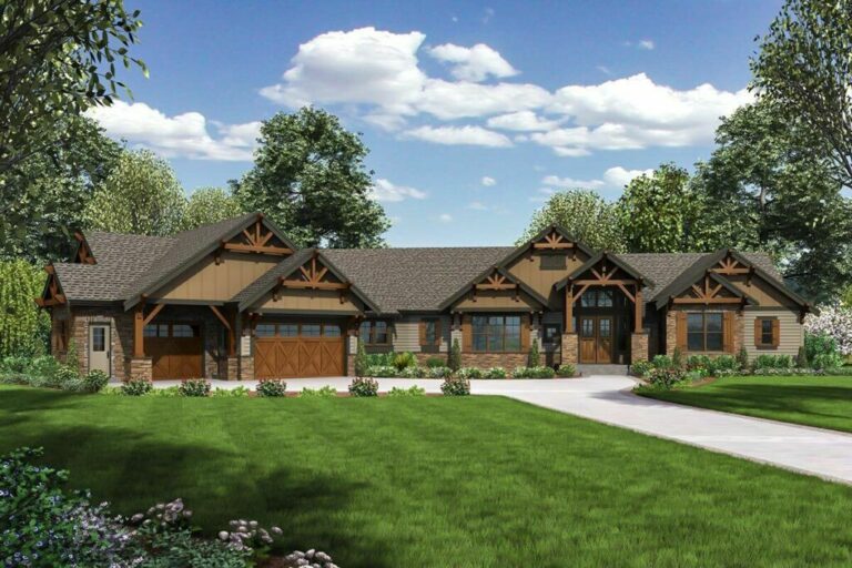 4-Bedroom Single-Story Mountain Ranch with Master Suite Oasis (Floor Plan)