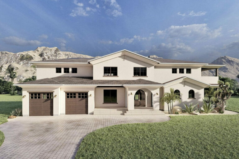 2-Story 3-Bedroom Mediterranean Home with Private Balcony (Floor Plan)