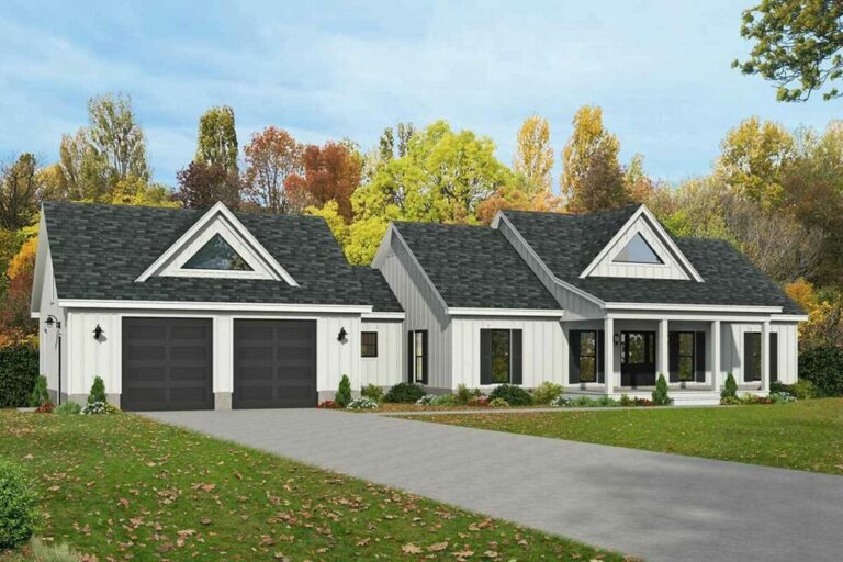 3-Bedroom, 1-Story Modern Farmhouse Ranch with Bonus Room and Walkout Basement (Floor Plan)