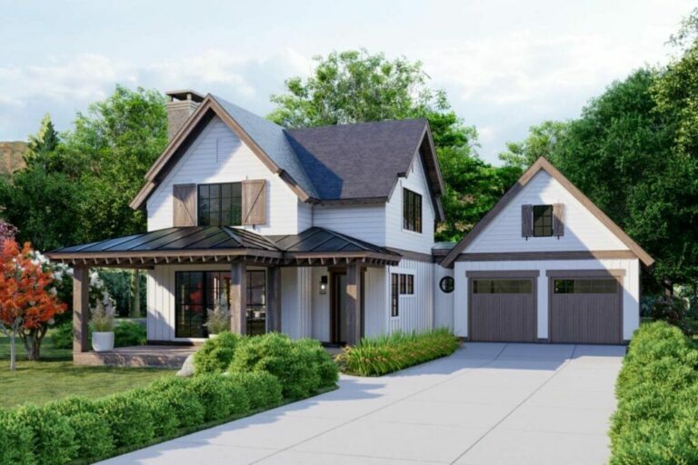 2-Bedroom 2-Story Cottage With Vaulted Front Porch and Great Room (Floor Plan)