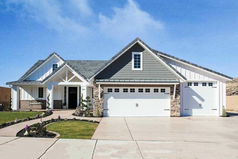 5-Bedroom 1-Story New American Home with Bonus Room above Garage (Floor Plan)