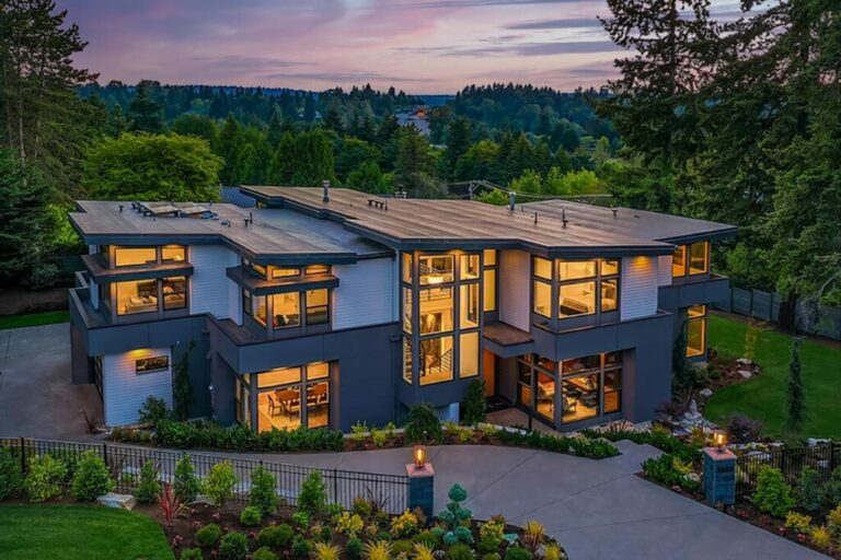 5-Bedroom Two-Story Mid-century Modern House with In-law Suite (Floor Plan)