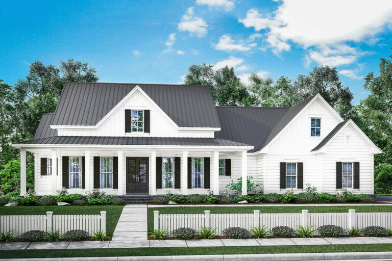 2-Story 4-Bedroom Farmhouse With Optional Bonus Room (Floor Plan)