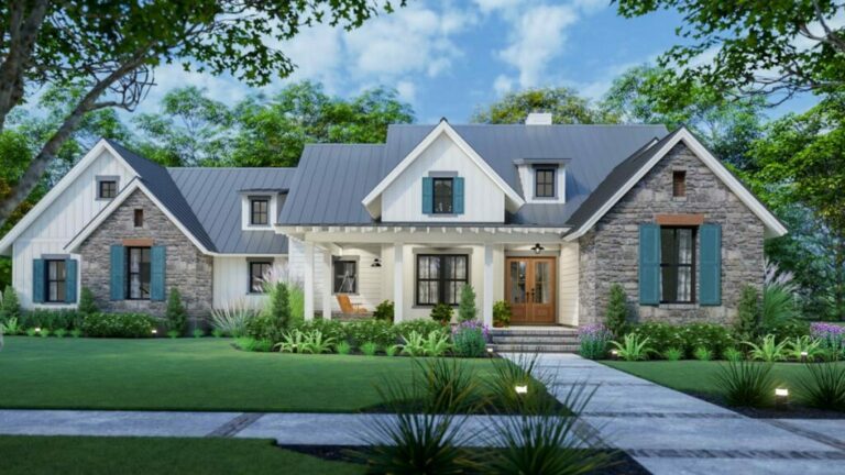 4-Bedroom Dual-Story New American Farmhouse with Bonus Expansion (Floor Plan)