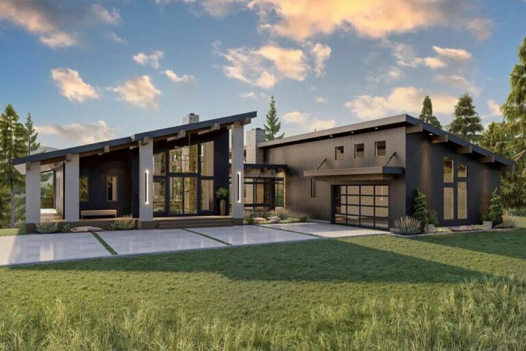 4-Bedroom 2-Story Modern Mountain-Style House With Deck Views and Expansion Option (Floor Plan)