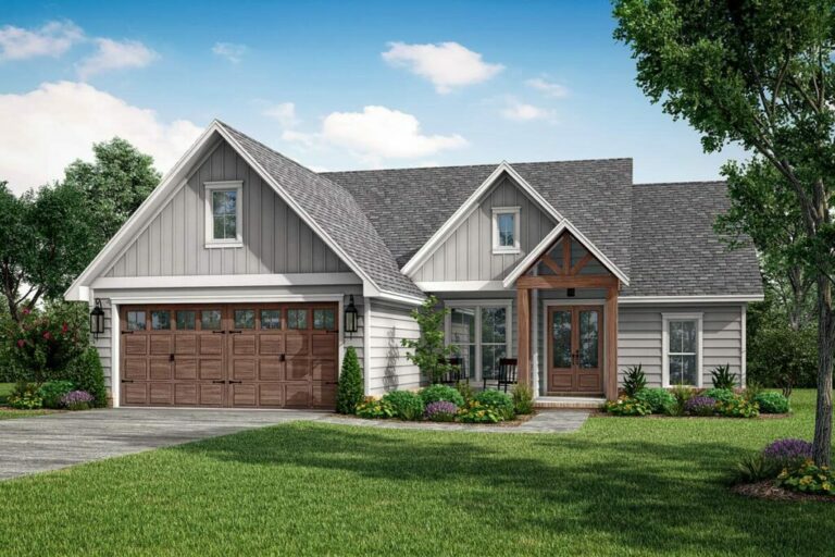 New American 3-Bedroom 1-Story Home With Spacious Home Office (Floor Plan)