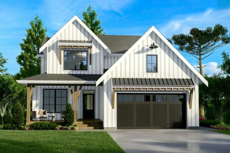 Modern 4-Bedroom 2-Story Farmhouse with Den Oasis (Floor Plan)
