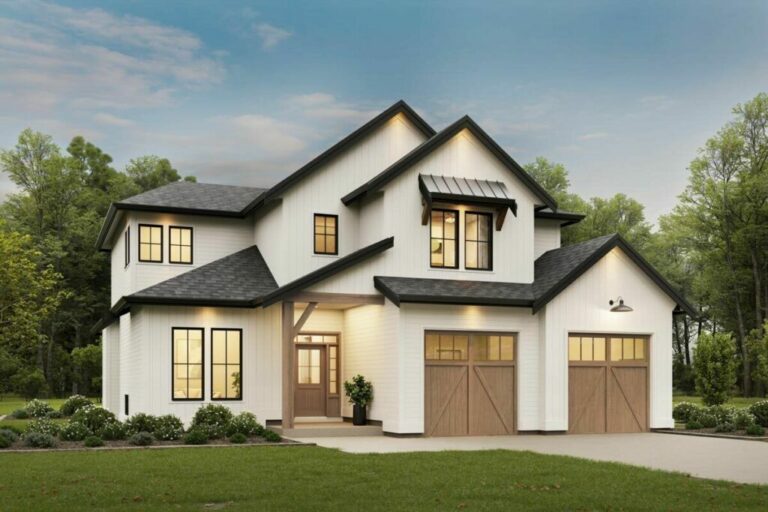 6-Bedroom 2-Story New American House With 4 Upstairs Bedrooms and Lower Level Expansion (Floor Plan)