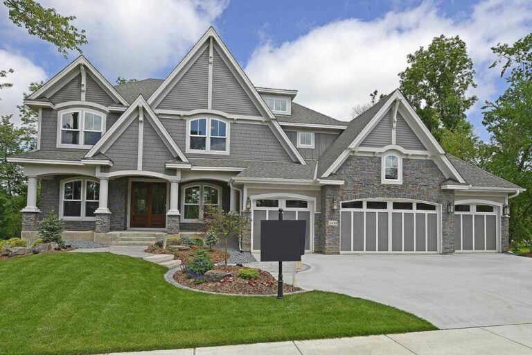 5-Bedroom 2-Story Craftsman Home with Optional Ground-Level Sports Court (Floor Plan)