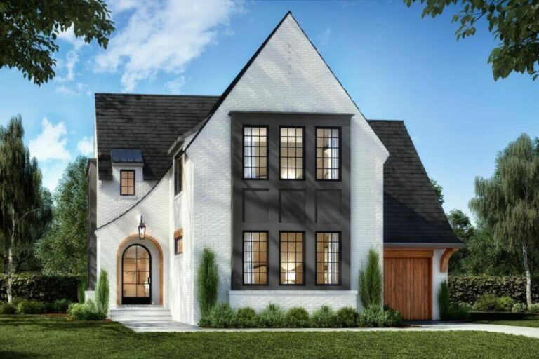 2-Story 3-Bedroom Transitional-Style House With Cozy Fireplace (Floor Plan)